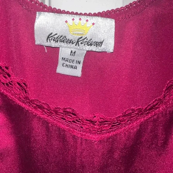 Kathleen Kirkwood Pink Silk Blend Lace Trim Seamed Camisole Tank Top Womens Med - Picture 3 of 5